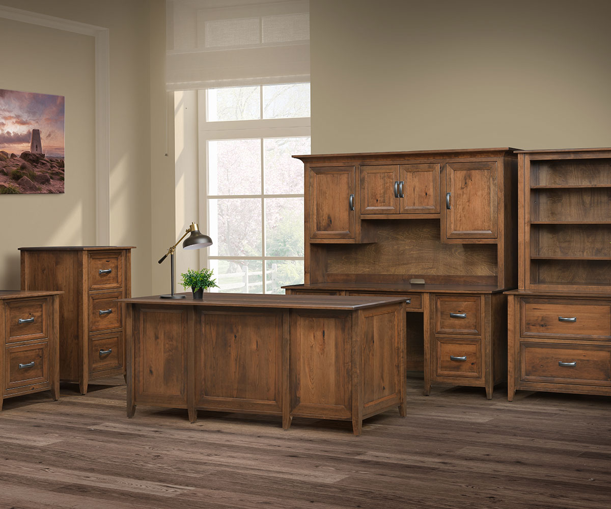 Ventura Single Pedestal Desk With Hutch - Image 3